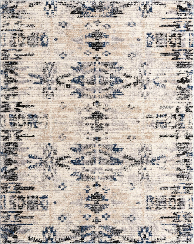Ivory 8' x 10' Tucson Rectangle Area Rug 100% Polyester Unique Modern Carpet for Dining Rooms, Living Room, Bedrooms, Office Space for Sale at Rug Engine
