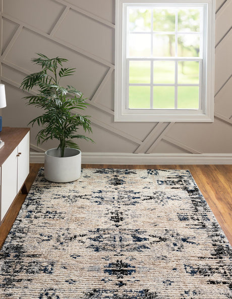 Ivory 2' x 3' Tucson Rectangle Area Rug 100% Polyester Unique Modern Carpet for Dining Rooms, Living Room, Bedrooms, Office Space for Sale at Rug Engine