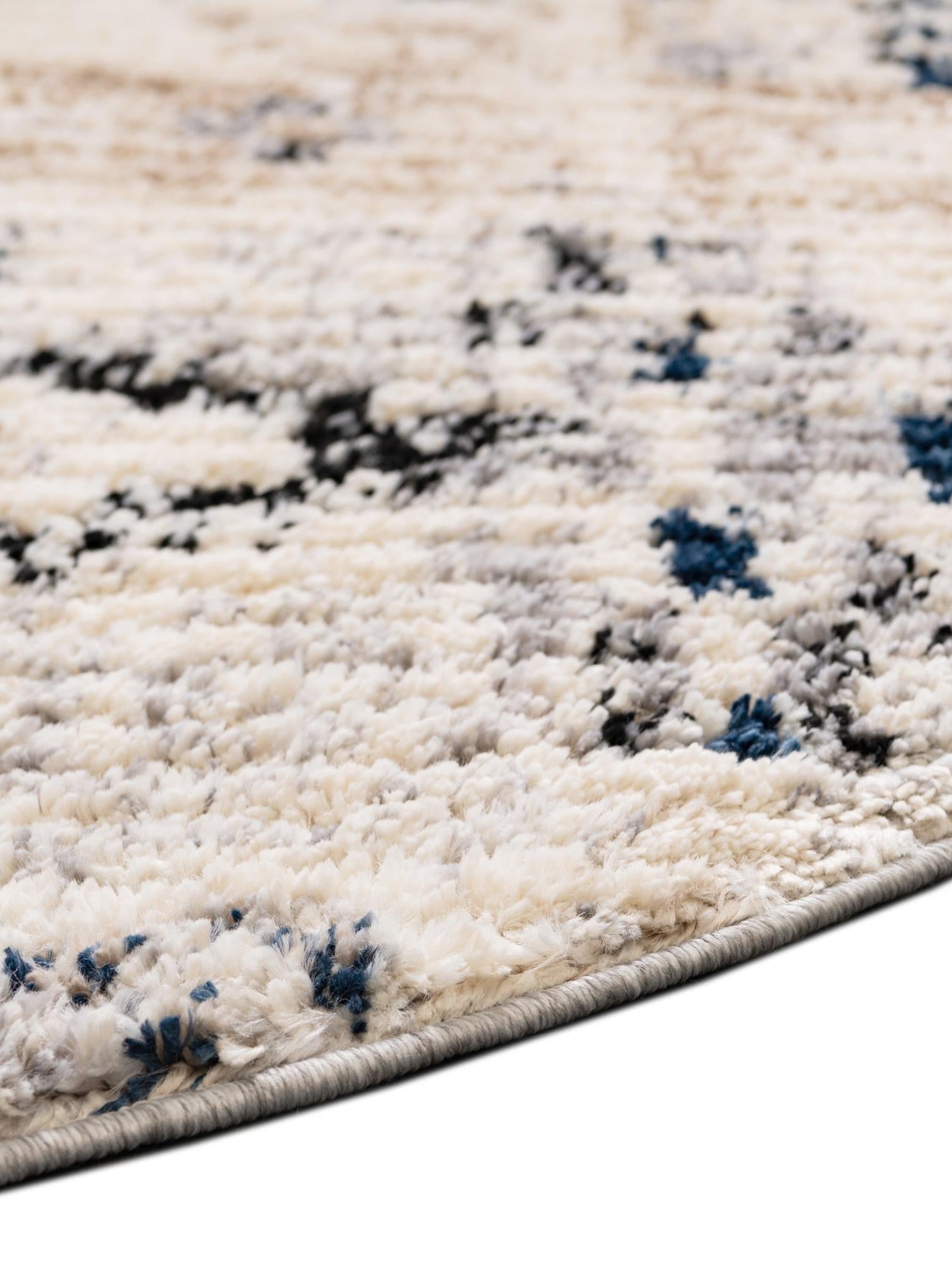 Ivory 5' x 5' Tucson Round Area Rug 100% Polyester Unique Modern Carpet for Dining Rooms, Living Room, Bedrooms, Office Space for Sale at Rug Engine