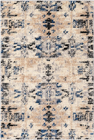 Ivory 4' x 6' Tucson Rectangle Area Rug 100% Polyester Unique Modern Carpet for Dining Rooms, Living Room, Bedrooms, Office Space for Sale at Rug Engine