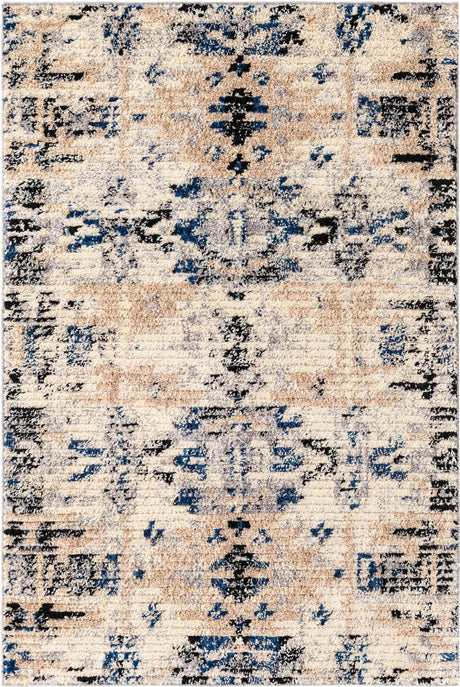 Ivory 4' x 6' Tucson Rectangle Area Rug 100% Polyester Unique Modern Carpet for Dining Rooms, Living Room, Bedrooms, Office Space for Sale at Rug Engine