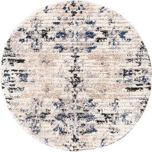 Ivory 3' x 3' Tucson Round Area Rug 100% Polyester Unique Modern Carpet for Dining Rooms, Living Room, Bedrooms, Office Space for Sale at Rug Engine