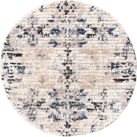 Ivory 3' x 3' Tucson Round Area Rug 100% Polyester Unique Modern Carpet for Dining Rooms, Living Room, Bedrooms, Office Space for Sale at Rug Engine