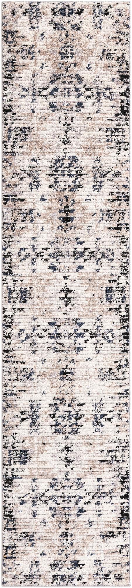 Ivory 2' 7 x 12' Tucson Runner Area Rug 100% Polyester Unique Modern Carpet for Dining Rooms, Living Room, Bedrooms, Office Space for Sale at Rug Engine