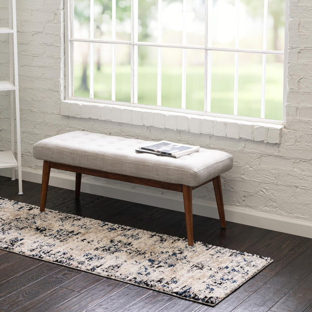 Ivory 2' 7 x 12' Tucson Runner Area Rug 100% Polyester Unique Modern Carpet for Dining Rooms, Living Room, Bedrooms, Office Space for Sale at Rug Engine