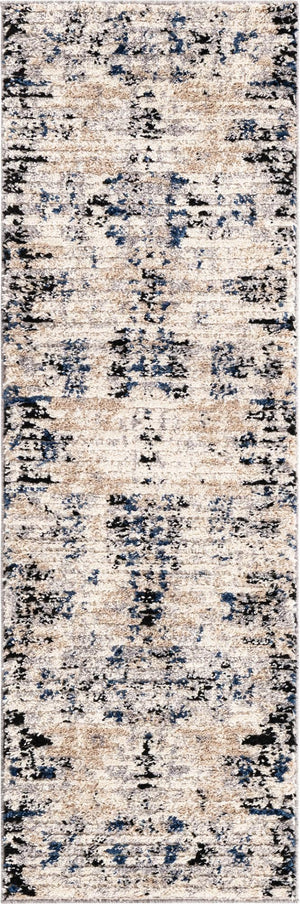 Ivory 2' x 6' Tucson Runner Area Rug 100% Polyester Unique Modern Carpet for Dining Rooms, Living Room, Bedrooms, Office Space for Sale at Rug Engine