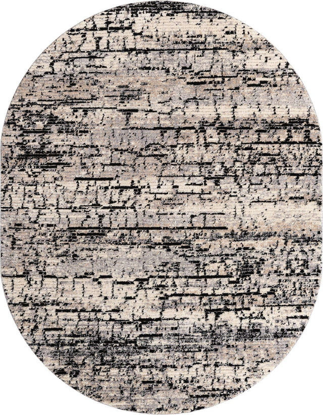 Gray 8' x 10' Tucson Oval Area Rug 100% Polyester Unique Modern Carpet for Dining Rooms, Living Room, Bedrooms, Office Space for Sale at Rug Engine