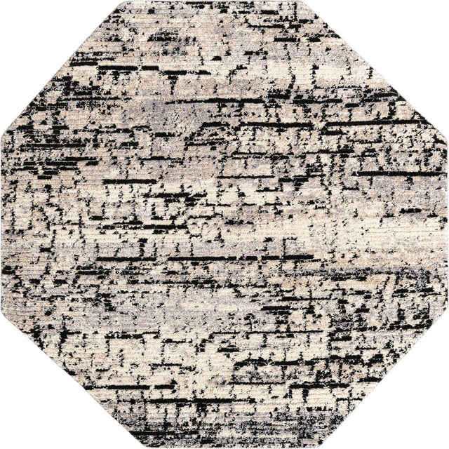 Gray 7' x 7' Tucson Octagon Area Rug 100% Polyester Unique Modern Carpet for Dining Rooms, Living Room, Bedrooms, Office Space for Sale at Rug Engine