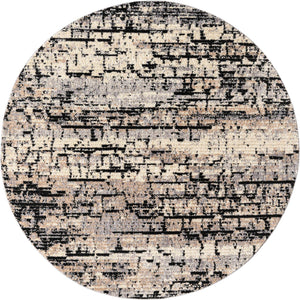 Gray 7' x 7' Tucson Round Area Rug 100% Polyester Unique Modern Carpet for Dining Rooms, Living Room, Bedrooms, Office Space for Sale at Rug Engine