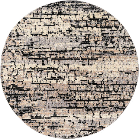 Gray 7' x 7' Tucson Round Area Rug 100% Polyester Unique Modern Carpet for Dining Rooms, Living Room, Bedrooms, Office Space for Sale at Rug Engine