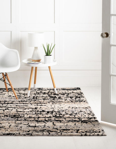 Gray 4' x 4' Tucson Square Area Rug 100% Polyester Unique Modern Carpet for Dining Rooms, Living Room, Bedrooms, Office Space for Sale at Rug Engine