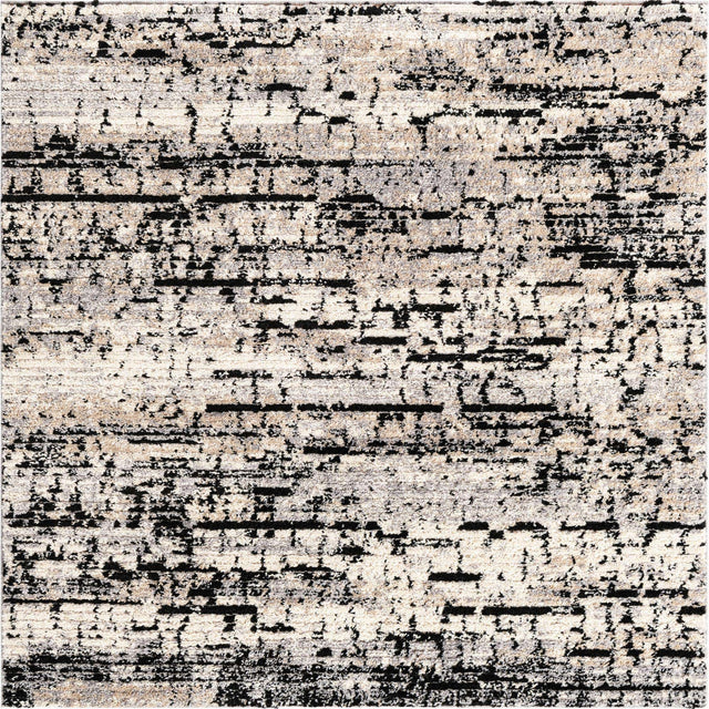 Gray 6' x 6' Tucson Square Area Rug 100% Polyester Unique Modern Carpet for Dining Rooms, Living Room, Bedrooms, Office Space for Sale at Rug Engine