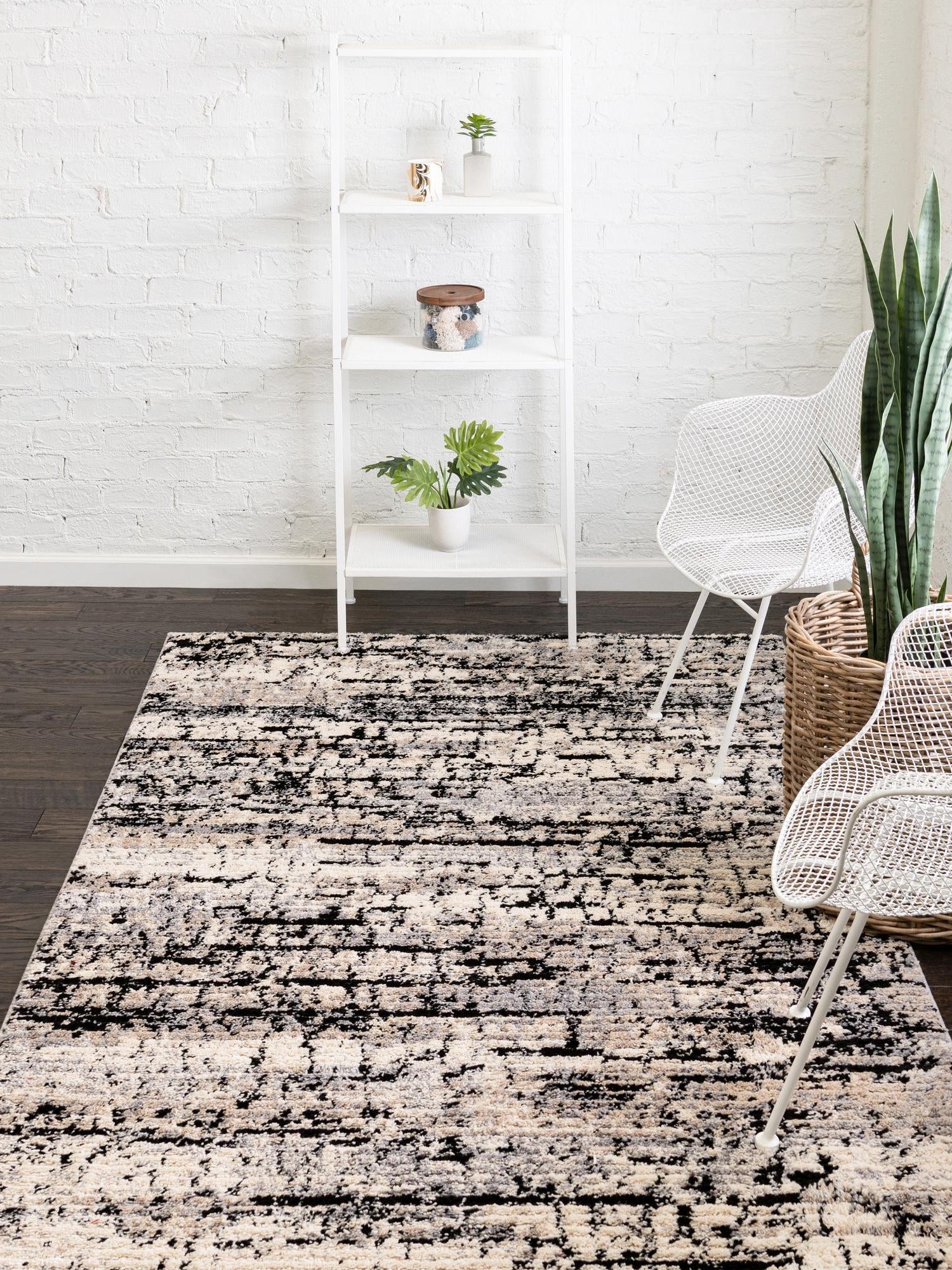 Gray 4' x 6' Tucson Rectangle Area Rug 100% Polyester Unique Modern Carpet for Dining Rooms, Living Room, Bedrooms, Office Space for Sale at Rug Engine