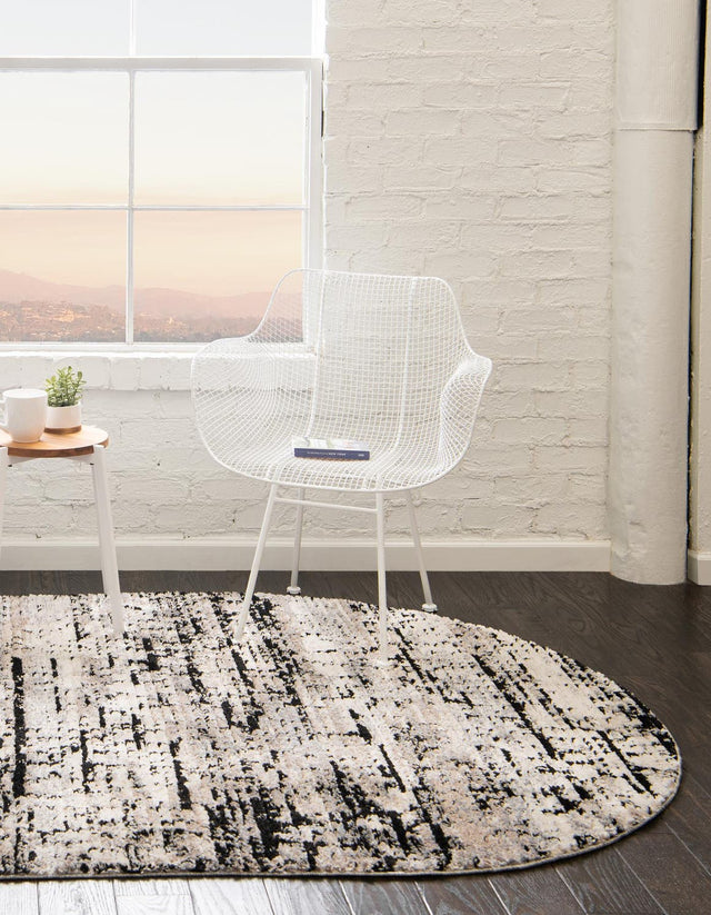 Gray 4' x 6' Tucson Oval Area Rug 100% Polyester Unique Modern Carpet for Dining Rooms, Living Room, Bedrooms, Office Space for Sale at Rug Engine