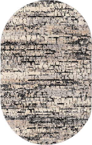 Gray 5' x 8' Tucson Oval Area Rug 100% Polyester Unique Modern Carpet for Dining Rooms, Living Room, Bedrooms, Office Space for Sale at Rug Engine
