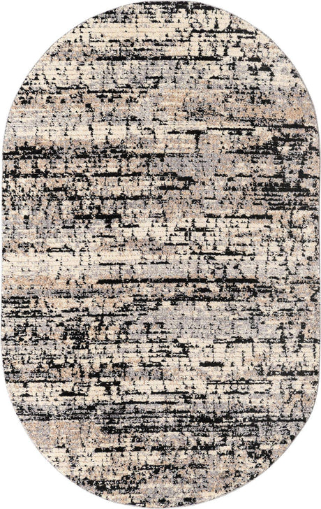 Gray 5' x 8' Tucson Oval Area Rug 100% Polyester Unique Modern Carpet for Dining Rooms, Living Room, Bedrooms, Office Space for Sale at Rug Engine