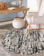 Gray 5' x 5' Tucson Round Area Rug 100% Polyester Unique Modern Carpet for Dining Rooms, Living Room, Bedrooms, Office Space for Sale at Rug Engine