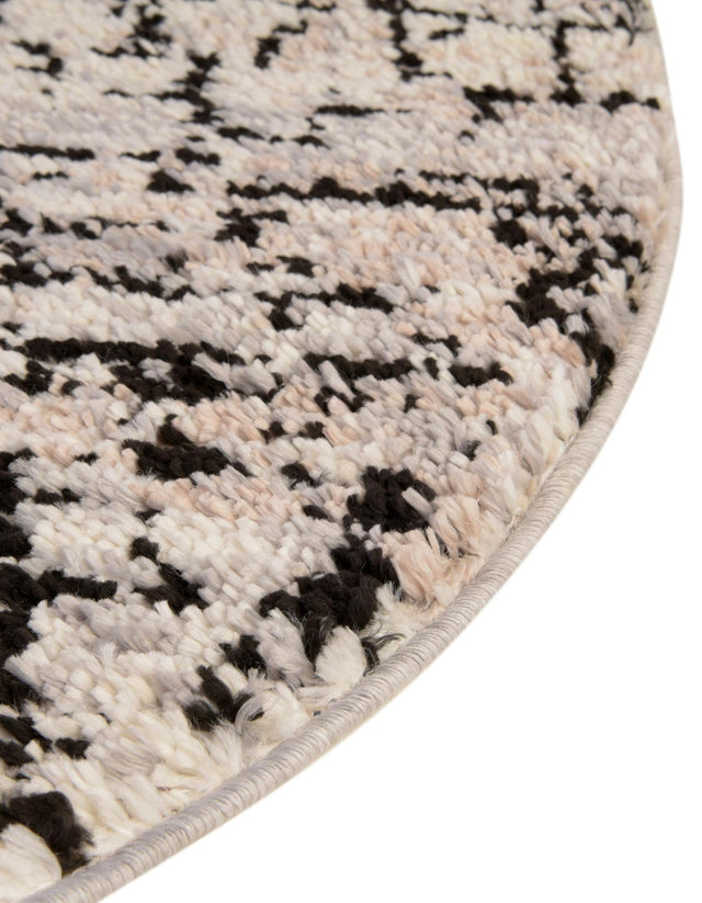 Gray 5' x 5' Tucson Round Area Rug 100% Polyester Unique Modern Carpet for Dining Rooms, Living Room, Bedrooms, Office Space for Sale at Rug Engine