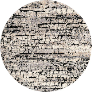 Gray 5' x 5' Tucson Round Area Rug 100% Polyester Unique Modern Carpet for Dining Rooms, Living Room, Bedrooms, Office Space for Sale at Rug Engine