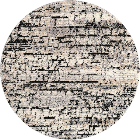 Gray 5' x 5' Tucson Round Area Rug 100% Polyester Unique Modern Carpet for Dining Rooms, Living Room, Bedrooms, Office Space for Sale at Rug Engine