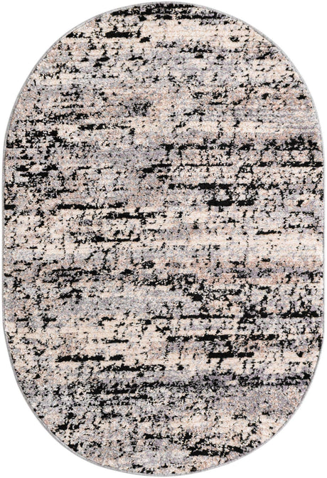 Gray 4' x 6' Tucson Oval Area Rug 100% Polyester Unique Modern Carpet for Dining Rooms, Living Room, Bedrooms, Office Space for Sale at Rug Engine