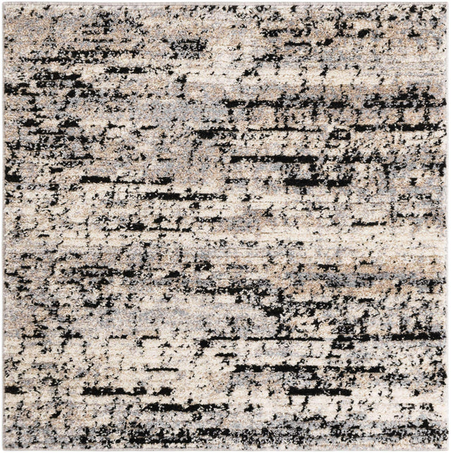 Gray 4' x 4' Tucson Square Area Rug 100% Polyester Unique Modern Carpet for Dining Rooms, Living Room, Bedrooms, Office Space for Sale at Rug Engine