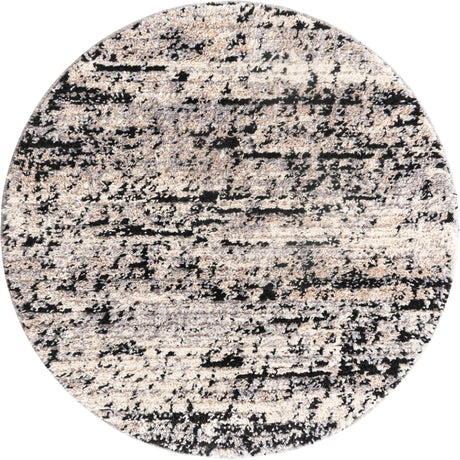 Gray 3' x 3' Tucson Round Area Rug 100% Polyester Unique Modern Carpet for Dining Rooms, Living Room, Bedrooms, Office Space for Sale at Rug Engine