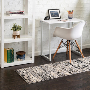 Gray 2' 7 x 12' Tucson Runner Area Rug 100% Polyester Unique Modern Carpet for Dining Rooms, Living Room, Bedrooms, Office Space for Sale at Rug Engine