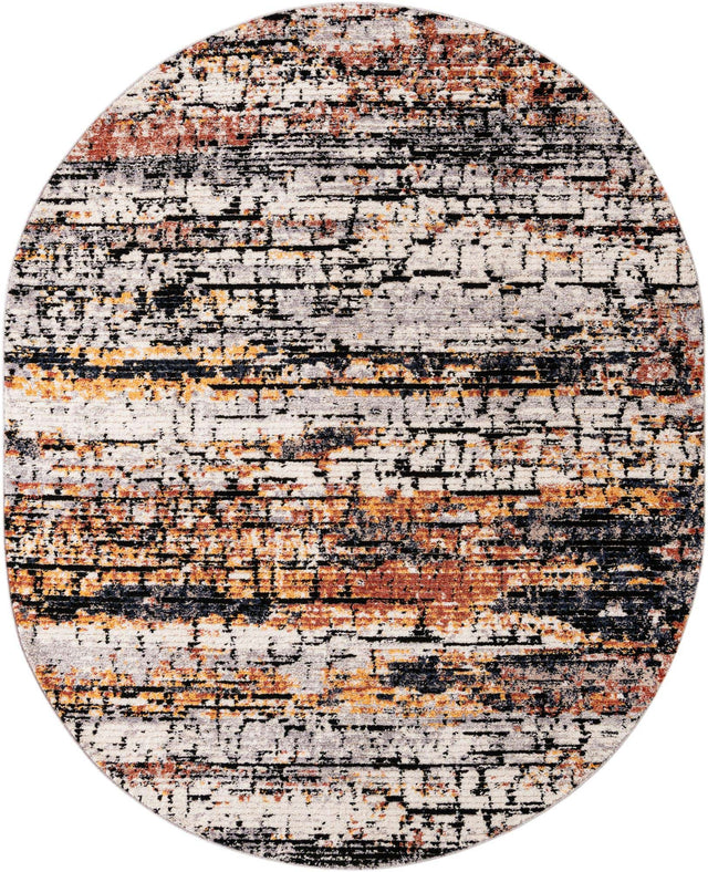 Multicolor 8' x 10' Tucson Oval Area Rug 100% Polyester Unique Modern Carpet for Dining Rooms, Living Room, Bedrooms, Office Space for Sale at Rug Engine