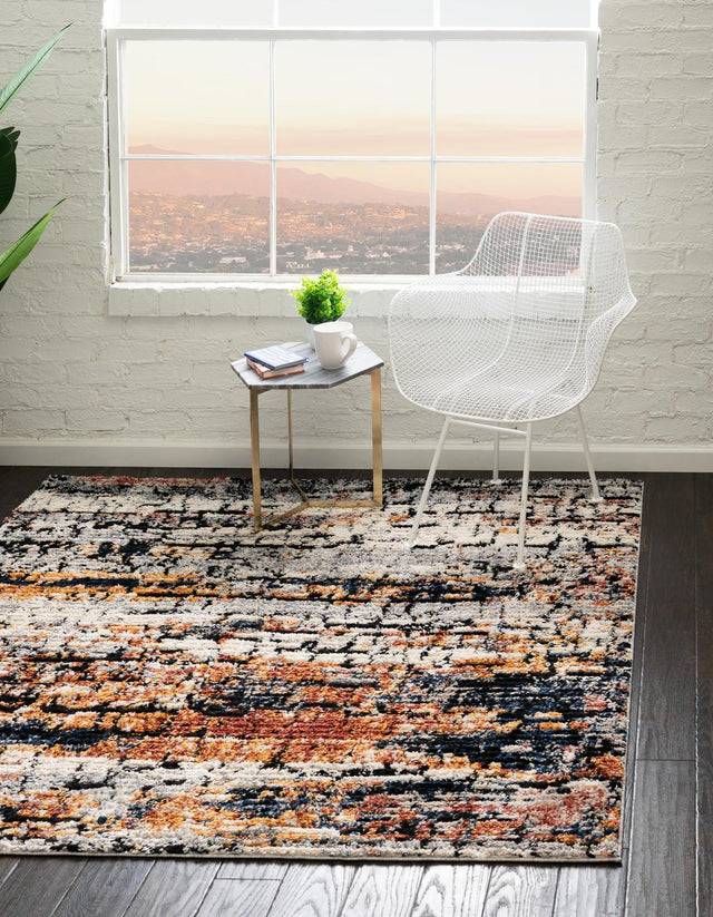 Multicolor 8' x 8' Tucson Square Area Rug 100% Polyester Unique Modern Carpet for Dining Rooms, Living Room, Bedrooms, Office Space for Sale at Rug Engine