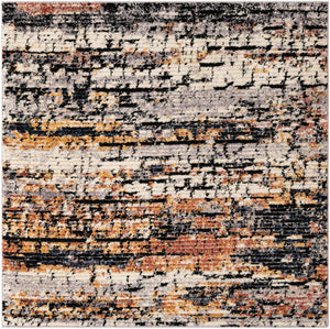 Multicolor 6' x 6' Tucson Square Area Rug 100% Polyester Unique Modern Carpet for Dining Rooms, Living Room, Bedrooms, Office Space for Sale at Rug Engine