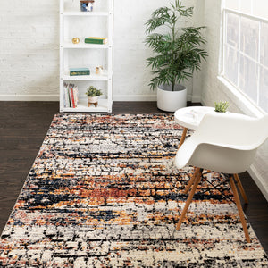Multicolor 10' x 14' Tucson Rectangle Area Rug 100% Polyester Unique Modern Carpet for Dining Rooms, Living Room, Bedrooms, Office Space for Sale at Rug Engine