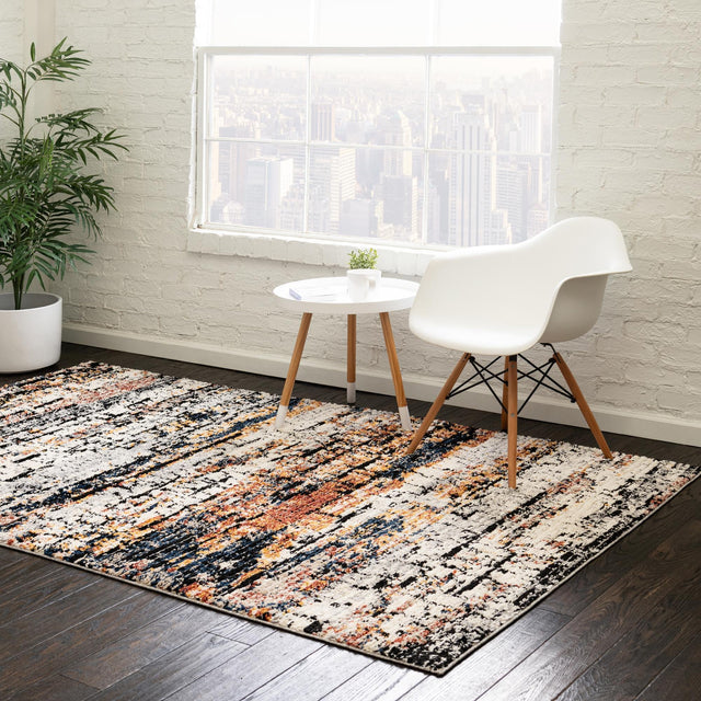 Multicolor 10' x 14' Tucson Rectangle Area Rug 100% Polyester Unique Modern Carpet for Dining Rooms, Living Room, Bedrooms, Office Space for Sale at Rug Engine