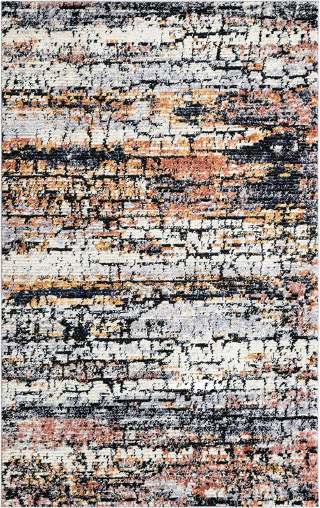 Multicolor 5' x 8' Tucson Rectangle Area Rug 100% Polyester Unique Modern Carpet for Dining Rooms, Living Room, Bedrooms, Office Space for Sale at Rug Engine