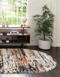 Multicolor 4' x 6' Tucson Oval Area Rug 100% Polyester Unique Modern Carpet for Dining Rooms, Living Room, Bedrooms, Office Space for Sale at Rug Engine
