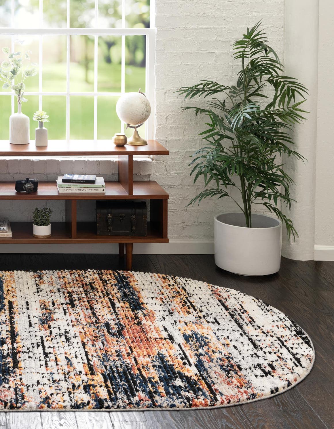 Multicolor 8' x 10' Tucson Oval Area Rug 100% Polyester Unique Modern Carpet for Dining Rooms, Living Room, Bedrooms, Office Space for Sale at Rug Engine