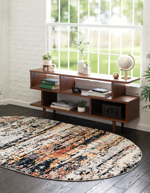 Multicolor 8' x 10' Tucson Oval Area Rug 100% Polyester Unique Modern Carpet for Dining Rooms, Living Room, Bedrooms, Office Space for Sale at Rug Engine