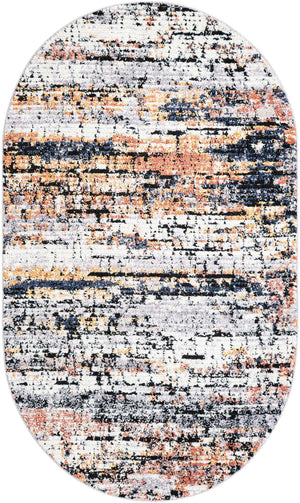 Multicolor 5' x 8' Tucson Oval Area Rug 100% Polyester Unique Modern Carpet for Dining Rooms, Living Room, Bedrooms, Office Space for Sale at Rug Engine