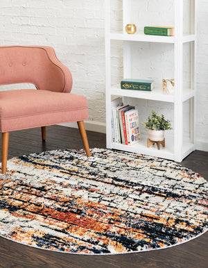 Multicolor 7' x 7' Tucson Round Area Rug 100% Polyester Unique Modern Carpet for Dining Rooms, Living Room, Bedrooms, Office Space for Sale at Rug Engine
