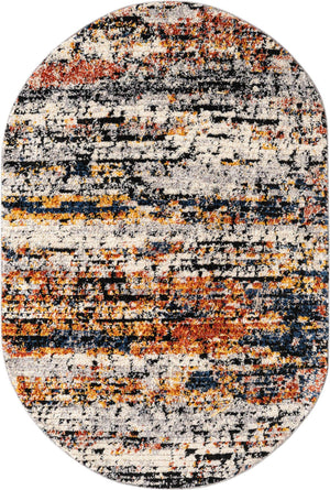 Multicolor 4' x 6' Tucson Oval Area Rug 100% Polyester Unique Modern Carpet for Dining Rooms, Living Room, Bedrooms, Office Space for Sale at Rug Engine