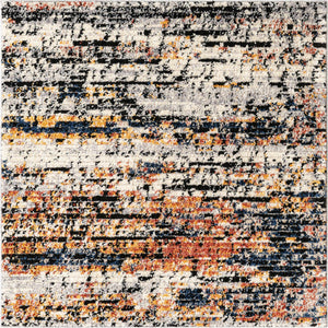 Multicolor 4' x 4' Tucson Square Area Rug 100% Polyester Unique Modern Carpet for Dining Rooms, Living Room, Bedrooms, Office Space for Sale at Rug Engine