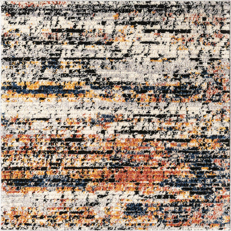 Multicolor 4' x 4' Tucson Square Area Rug 100% Polyester Unique Modern Carpet for Dining Rooms, Living Room, Bedrooms, Office Space for Sale at Rug Engine