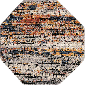 Multicolor 4' x 4' Tucson Octagon Area Rug 100% Polyester Unique Modern Carpet for Dining Rooms, Living Room, Bedrooms, Office Space for Sale at Rug Engine
