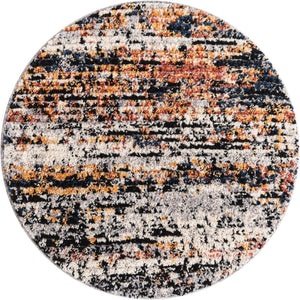 Multicolor 3' x 3' Tucson Round Area Rug 100% Polyester Unique Modern Carpet for Dining Rooms, Living Room, Bedrooms, Office Space for Sale at Rug Engine