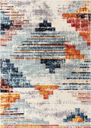 Multicolor 10' x 14' Tucson Rectangle Area Rug 100% Polyester Unique Modern Carpet for Dining Rooms, Living Room, Bedrooms, Office Space for Sale at Rug Engine