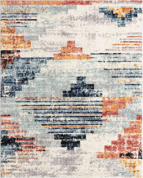 Multicolor 8' x 10' Tucson Rectangle Area Rug 100% Polyester Unique Modern Carpet for Dining Rooms, Living Room, Bedrooms, Office Space for Sale at Rug Engine