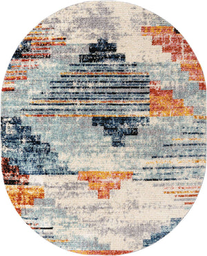 Multicolor 8' x 10' Tucson Oval Area Rug 100% Polyester Unique Modern Carpet for Dining Rooms, Living Room, Bedrooms, Office Space for Sale at Rug Engine