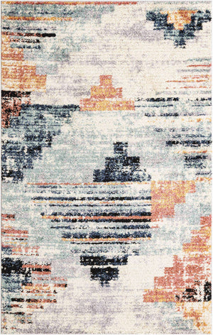Multicolor 5' x 8' Tucson Rectangle Area Rug 100% Polyester Unique Modern Carpet for Dining Rooms, Living Room, Bedrooms, Office Space for Sale at Rug Engine