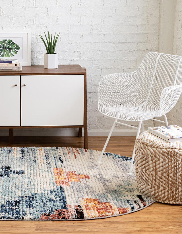 Multicolor 8' x 10' Tucson Oval Area Rug 100% Polyester Unique Modern Carpet for Dining Rooms, Living Room, Bedrooms, Office Space for Sale at Rug Engine