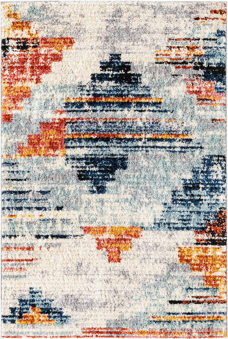 Multicolor 4' x 6' Tucson Rectangle Area Rug 100% Polyester Unique Modern Carpet for Dining Rooms, Living Room, Bedrooms, Office Space for Sale at Rug Engine